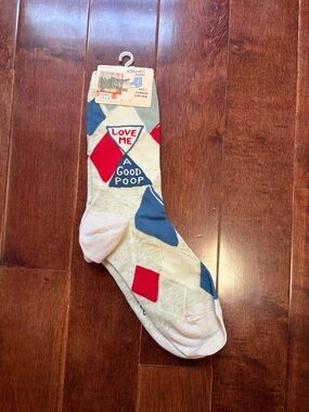Novelty Gag Crew Socks - Red, Blue & White
